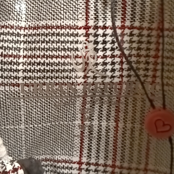 NWT URBAN REPUBLIC 100% polyurethane wine black & white jacket S 10/12 - Picture 1 of 4